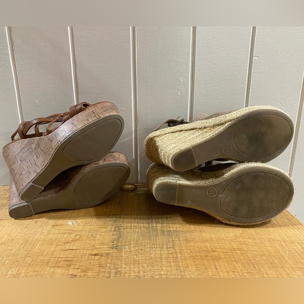 Steve Madden & Universal Thread Brown and Tan Wedges - Picture 3 of 4